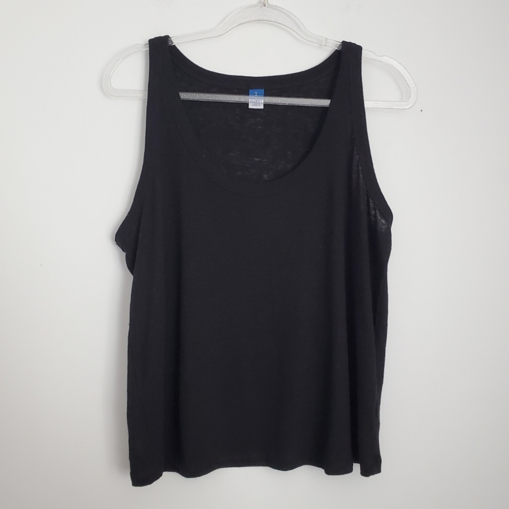 Black Linen Blend Tank Size Large